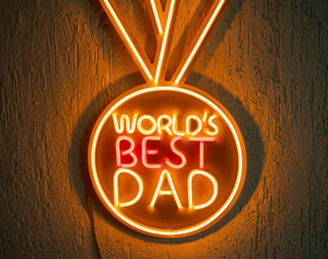 Best Dad's Medal Neon Sign by manhattanneons.com - Award your dad with this glowing LED Neon Sign.