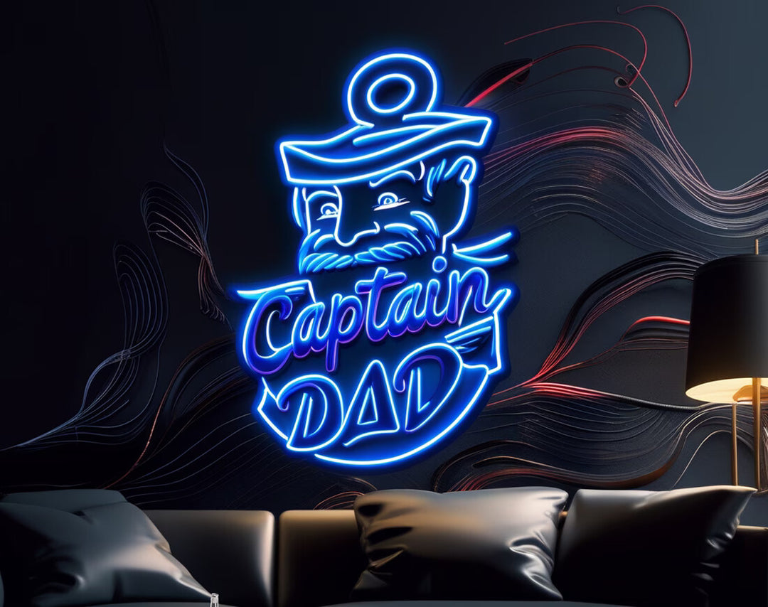 Captain Dad Neon Sign by manhattanneons.com - Celebrate your captain dad with this LED Neon Sign.