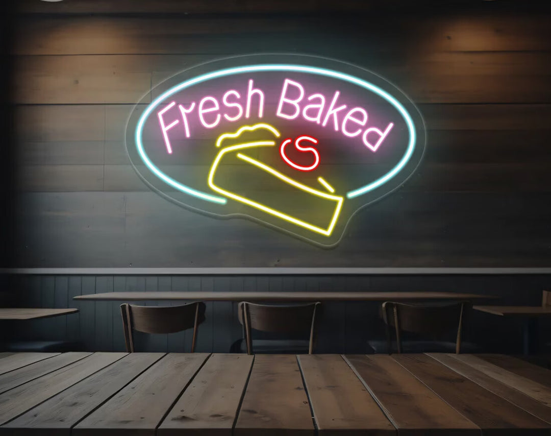 Fresh Baked Cake LED Neon Sign by manhattanneons.com - Sweet neon for bakeries and dessert shops.