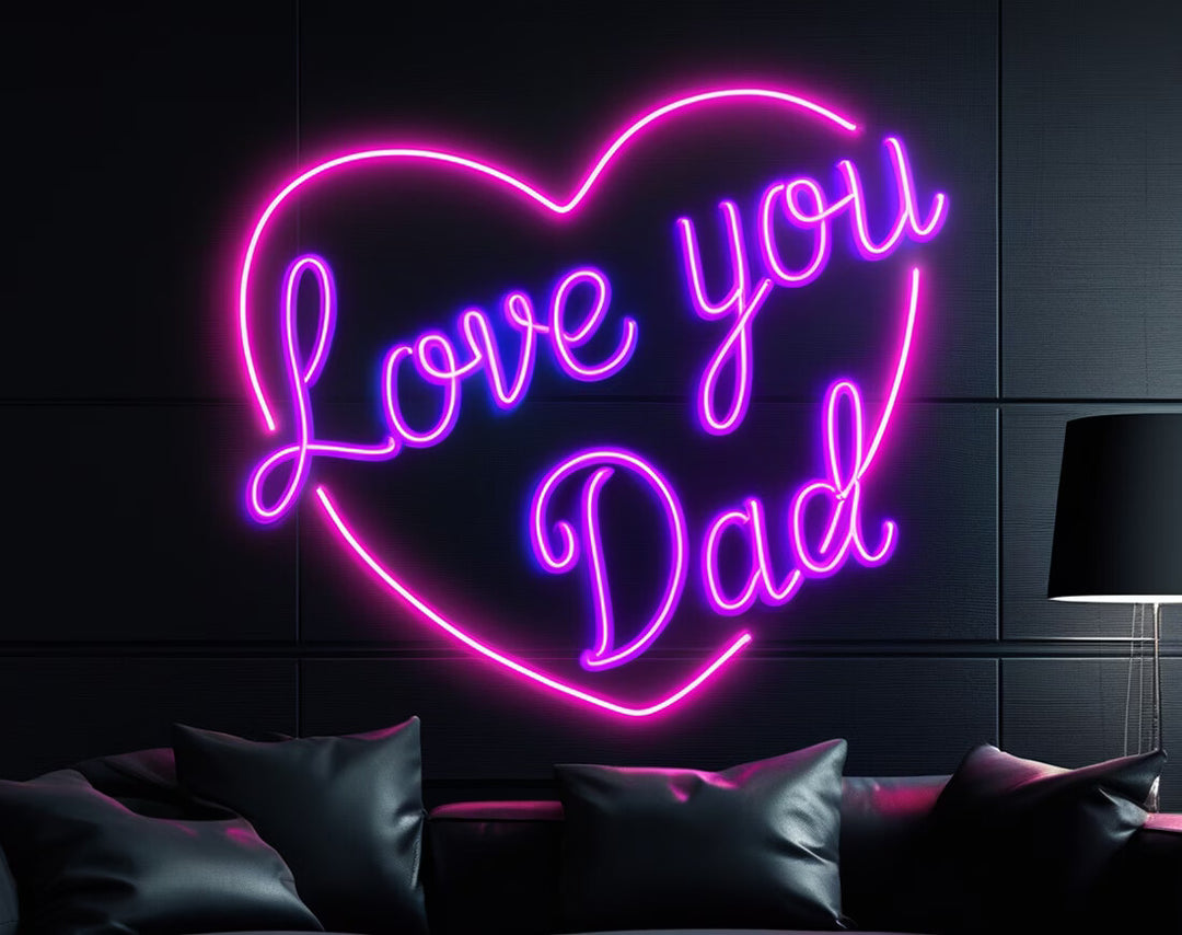 Love You Dad Neon Sign by manhattanneons.com - Express your love with this glowing LED Neon Sign.