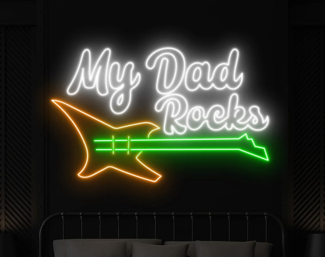 My Dad Rock Neon Sign by manhattanneons.com - Celebrate your rockstar dad with this LED Neon Sign.