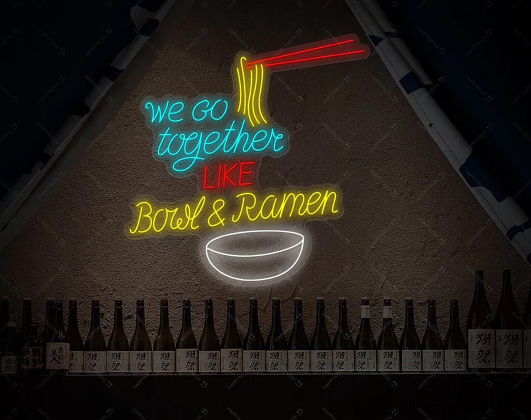 We Go Together Like Bowl And Ramen LED Neon Sign by manhattanneons.com - Fun neon for ramen lovers.