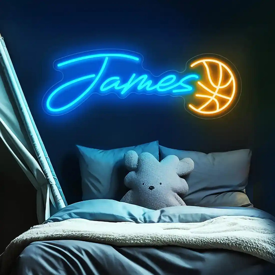 Captivating James Name Neon Sign, shining brightly with personalized flair - from manhattonneons.com.
