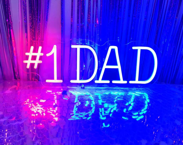 #1 Dad Neon Sign by manhattanneons.com - Celebrate the #1 dad with this glowing LED Neon Sign.