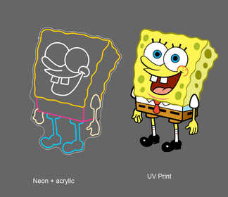 SpongeBob SquarePants UV x Neon Artwork: Nautical Delight - Vibrant underwater colors, whimsical design - from manhattonneons.com.