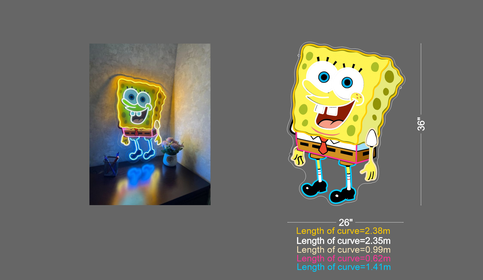 SpongeBob SquarePants UV x Neon Artwork: Nautical Delight - Vibrant underwater colors, whimsical design - from manhattonneons.com.