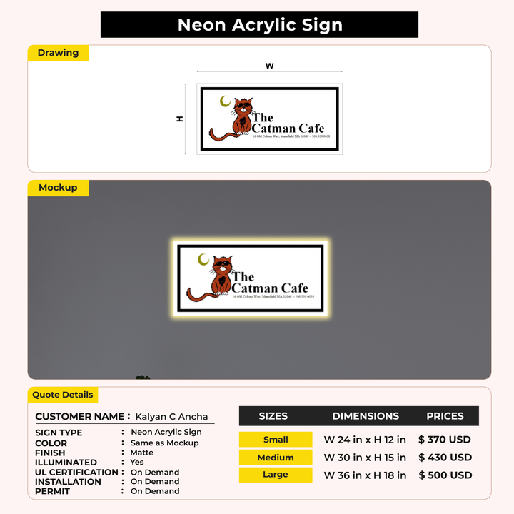 Custom Signs for Kalyan C Ancha