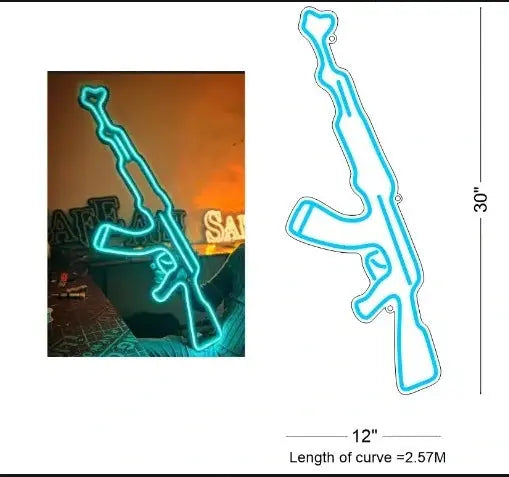 AK-47 Neon Sign - Illuminate Your Space with Bulletproof Style ManhattanNeons