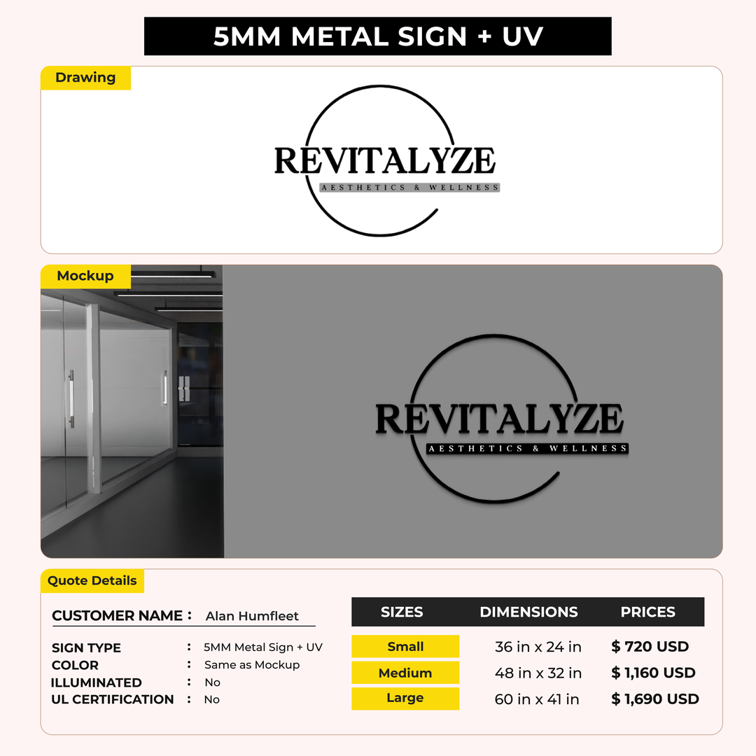 5mm metal sign for Alan Humfleet