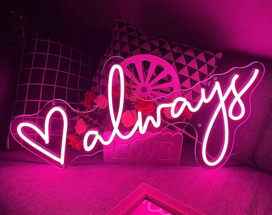 Always Valentine's Day Neon Sign by manhattanneons.com – A timeless expression of love in neon light.