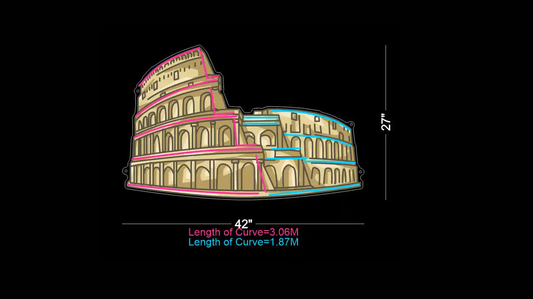 ANCIENT ROME COLOSSEUM UV ART LED NEON SIGN, a timeless piece of illumination - from manhattanneons.com.