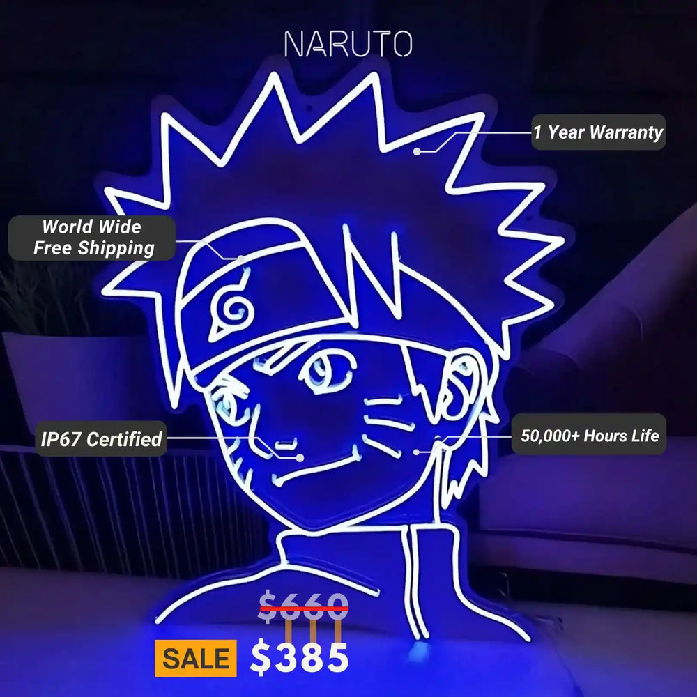 Anime Neon Sign | Naruto - Unleash Your Otaku Spirit in Glowing Brilliance - from manhattonneons.com.
