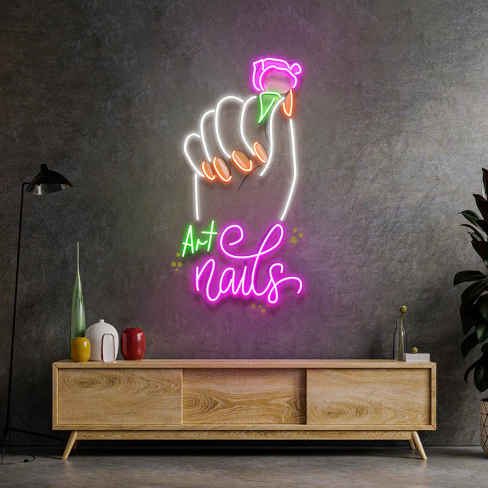 Art Nail UV Art Led Neon sign, adding vibrance to any room. Explore more at manhattanneons.com.