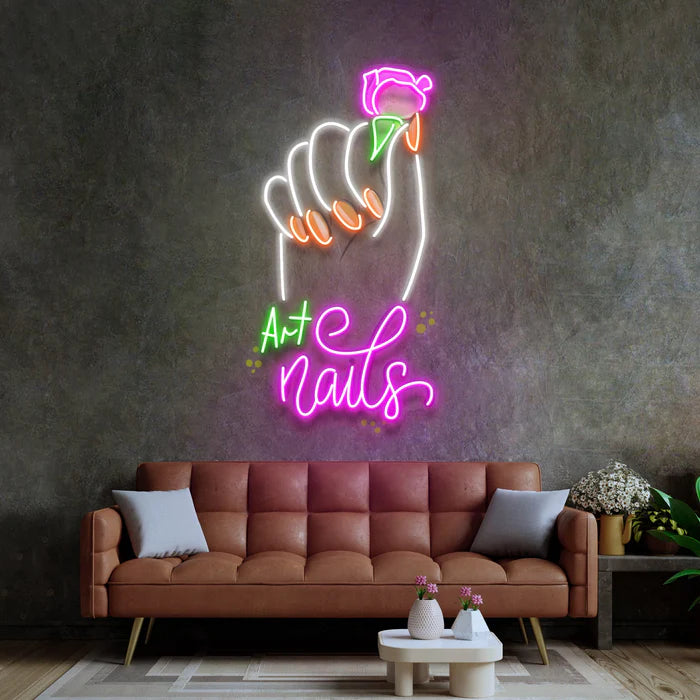 Art Nail UV Art Led Neon sign, adding vibrance to any room. Explore more at manhattanneons.com.