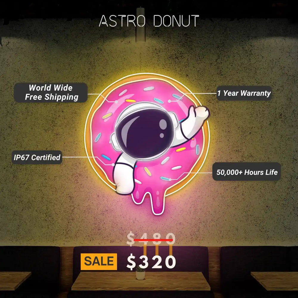 Astro Donut UV Light | Illuminate Cosmic Delights - from manhattonneons.com.