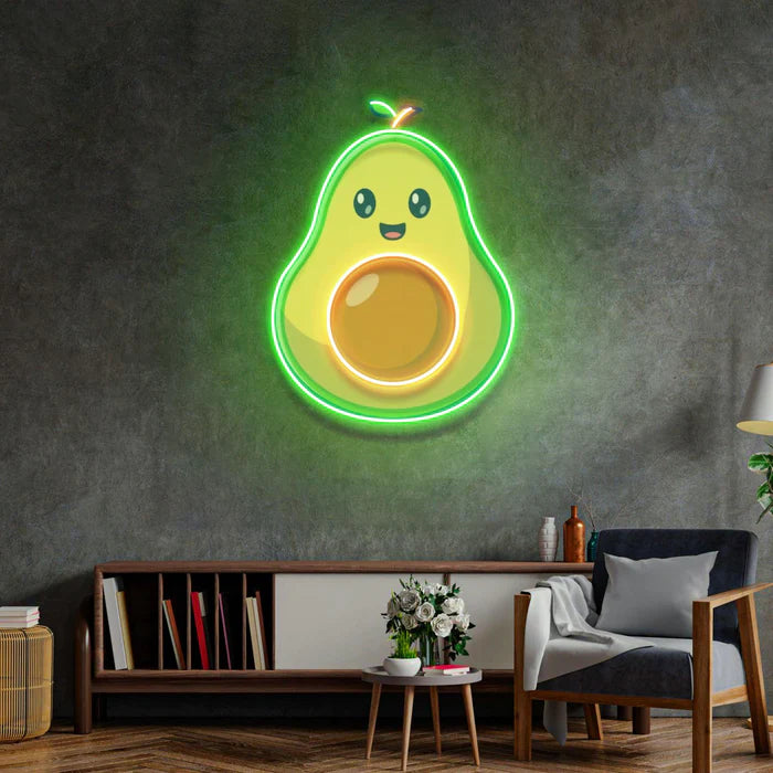 Avocado Baby UV Art Led Neon sign Acrylic Artwork shines brightly, enhancing any space with its vibrant glow. Get yours at manhattanneons.com