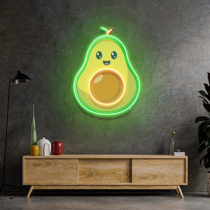 Avocado Baby UV Art Led Neon sign Acrylic Artwork shines brightly, enhancing any space with its vibrant glow. Get yours at manhattanneons.com