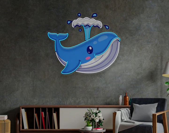 Baby Whale Spout LED Neon Sign