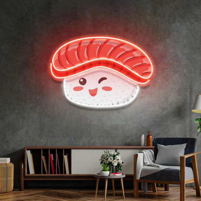 Beef Sushi UV Art Led Neon sign Acrylic Artwork brings vibrant energy to your room. Experience art in a new light! manhattanneons.com