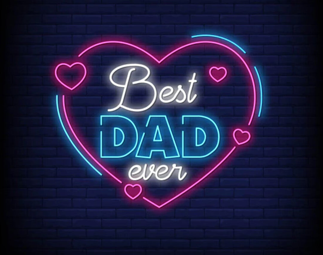 Best Dad Ever Heart Frame Neon Sign by manhattanneons.com - Celebrate your dad with this framed LED Neon Sign.