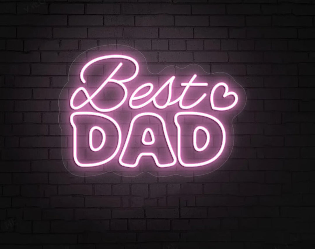 Best Dad Father's Day Neon Sign by manhattanneons.com - Celebrate the best dad with this glowing LED Neon Sign.