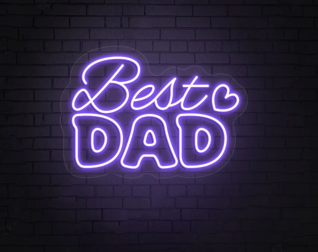 Best Dad Father's Day Neon Sign by manhattanneons.com - Celebrate the best dad with this glowing LED Neon Sign.