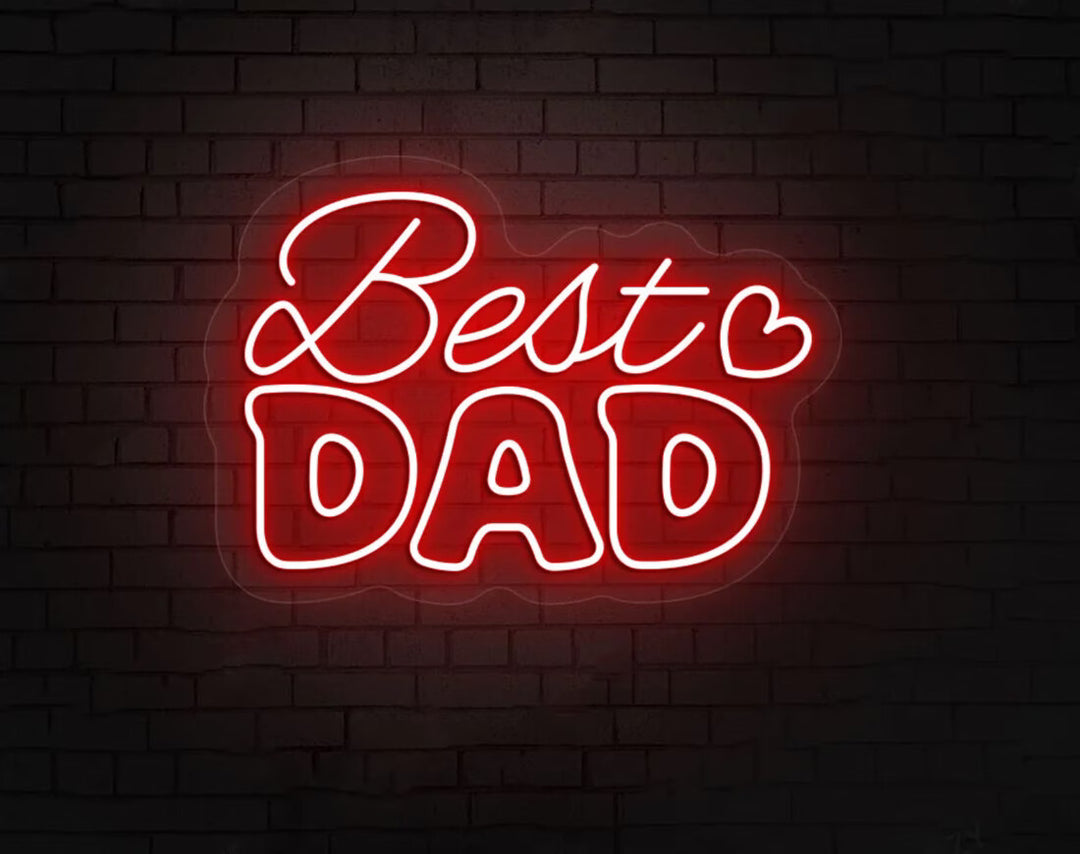 Best Dad Father's Day Neon Sign by manhattanneons.com - Celebrate the best dad with this glowing LED Neon Sign.