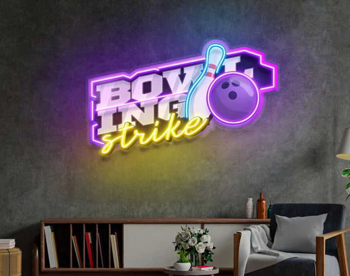 Bowling Strike LED Neon Sign by manhattanneons.com – Neon action for every strike lover.