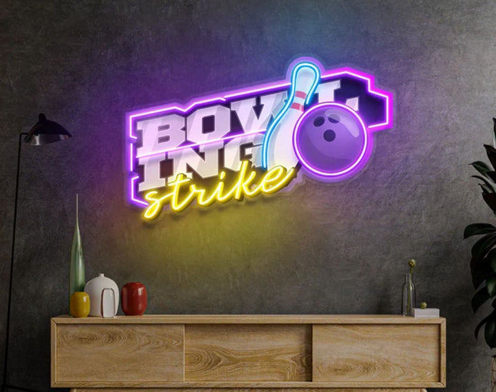 Bowling Strike LED Neon Sign by manhattanneons.com – Neon action for every strike lover.