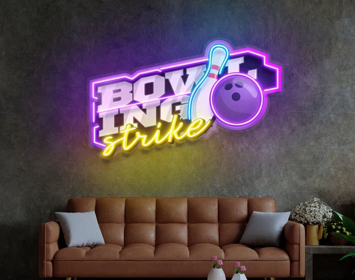Bowling Strike LED Neon Sign by manhattanneons.com – Neon action for every strike lover.