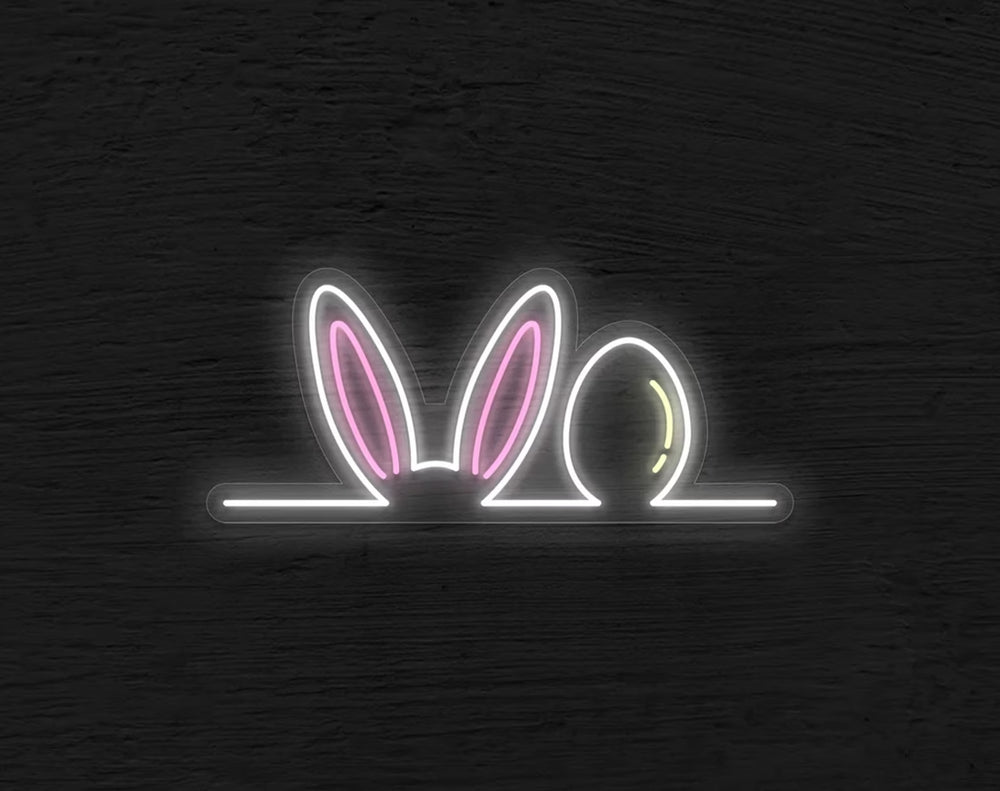 Bunny Ears with Egg Easter Neon Sign by manhattanneons.com – A playful bunny ears and egg neon sign.