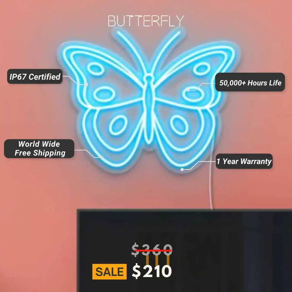 BUTTERFLY TRENDY NEON SIGN | ILLUMINATE BEAUTY - from manhattanneons.com