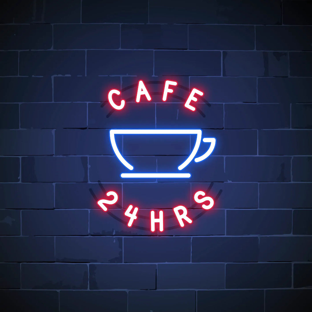 Cafe 24 Hours Neon Sign ManhattanNeons