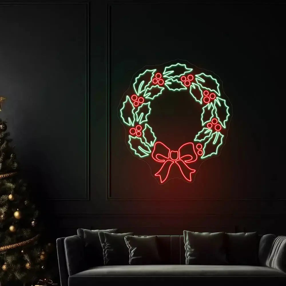 Christmas Wreath Neon Sign ManhattanNeons