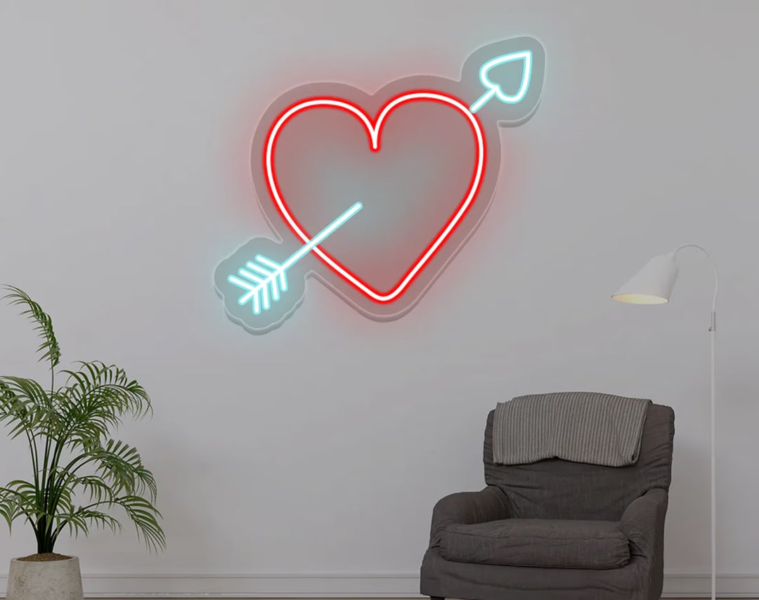 Cupid Heart Love Valentine's Day Neon Sign by manhattanneons.com – A playful and romantic neon sign for your space.