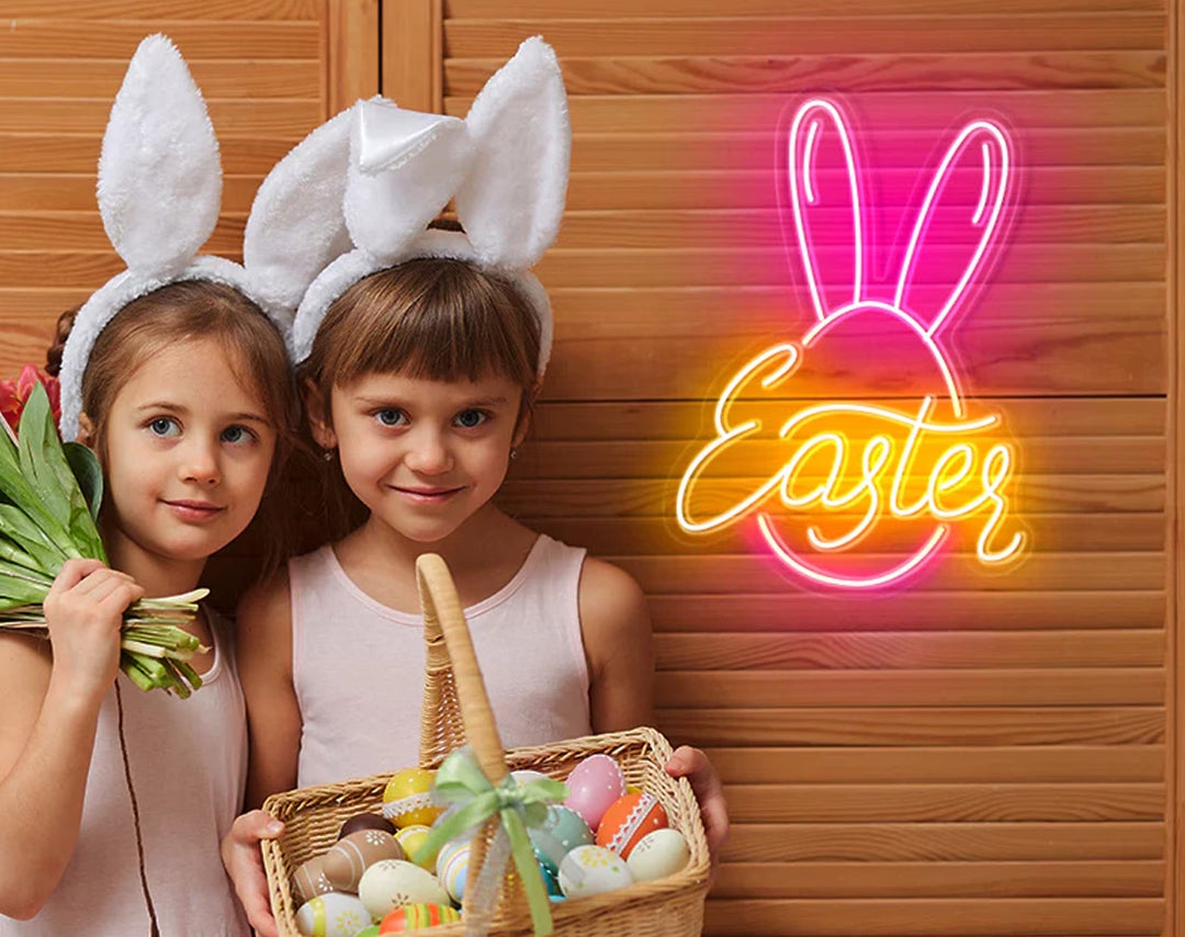 Cute Bunny Egg Easter Neon Sign by manhattanneons.com – An adorable Easter bunny egg design.