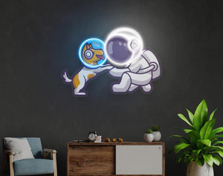 Dog in Space LED Neon Sign