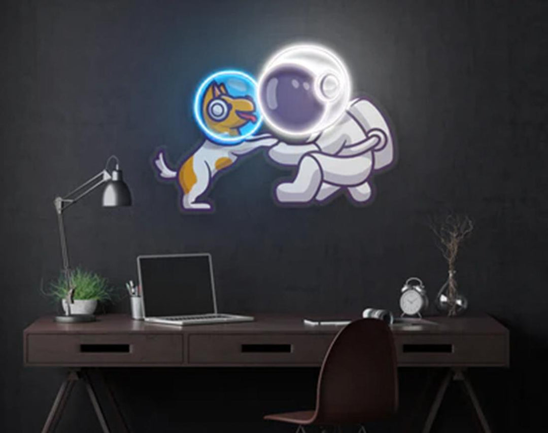 Dog in Space LED Neon Sign