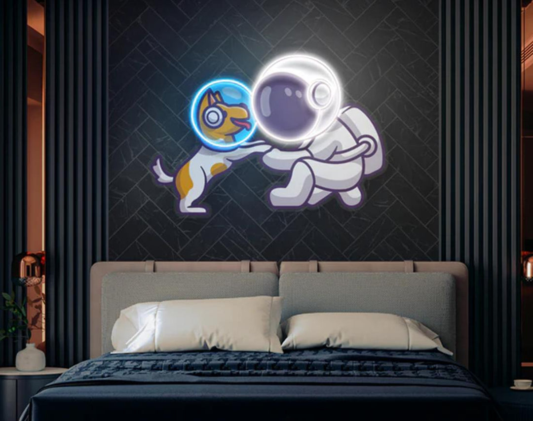 Dog in Space LED Neon Sign