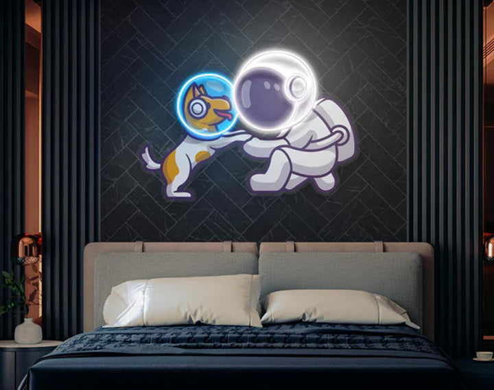 Dog in Space LED Neon Sign