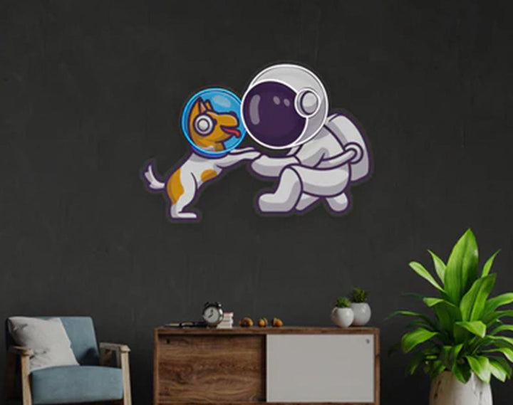 Dog in Space LED Neon Sign