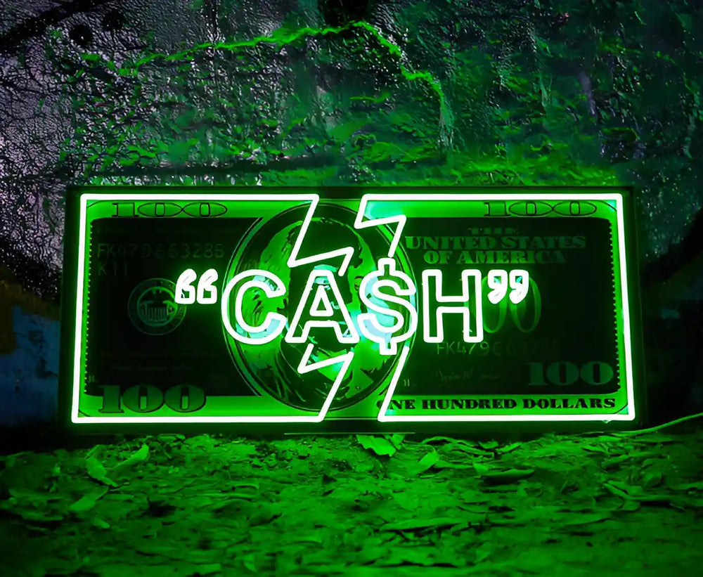 CA$H Neon Sign | Motivational Inspiration Illuminated - Sparking Your Ambition - from manhattonneons.com.