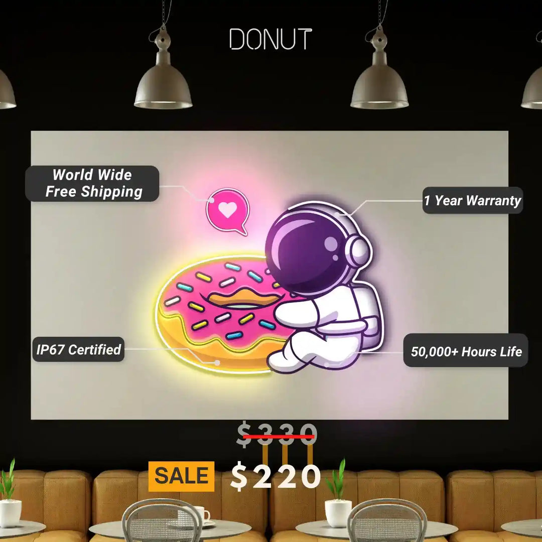 Donut UV Light Neon Artwork | Illuminate Your Space - Brighten Your Room with Neon - from manhattonneons.com.