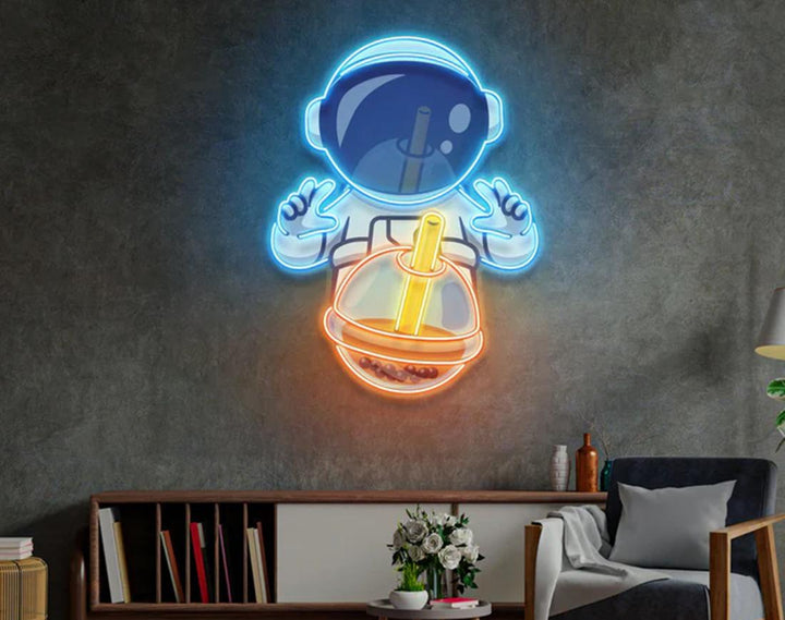 Drinking Milktea LED Neon Sign by manhattanneons.com - Tasty tea moment in neon light.