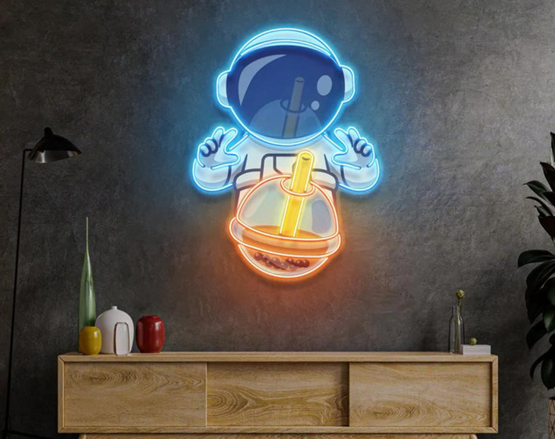 Drinking Milktea LED Neon Sign by manhattanneons.com - Tasty tea moment in neon light.