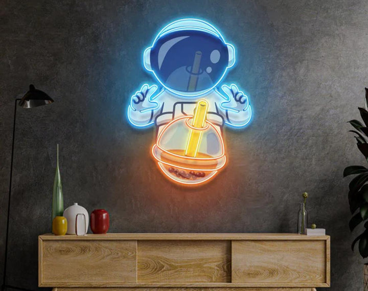 Drinking Milktea LED Neon Sign by manhattanneons.com - Tasty tea moment in neon light.