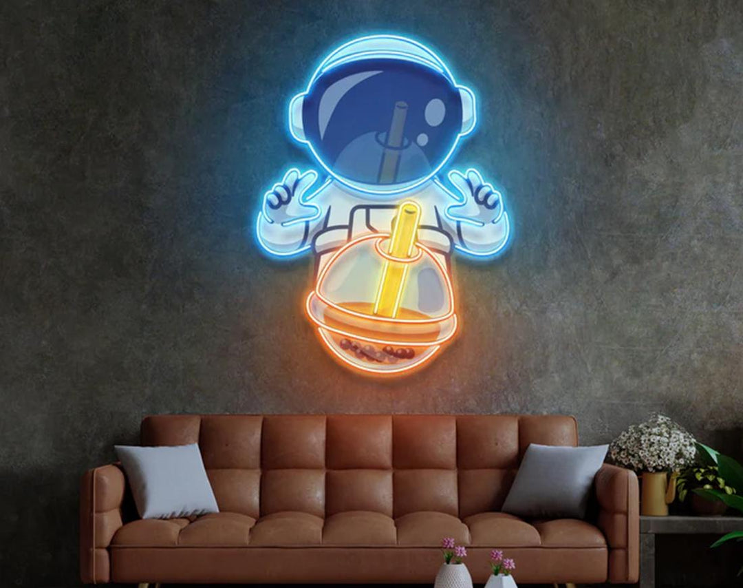 Drinking Milktea LED Neon Sign by manhattanneons.com - Tasty tea moment in neon light.