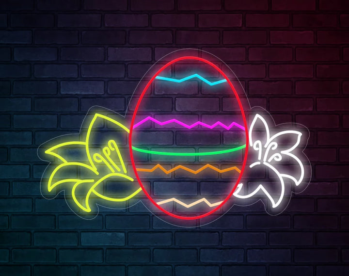 Colorful Egg Flowers Easter Neon Sign by manhattanneons.com – A vibrant floral Easter egg design.