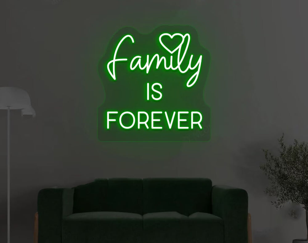 Family Is Forever Father's Day Neon Sign by manhattanneons.com - Celebrate family bonds with this heartfelt LED Neon Sign.