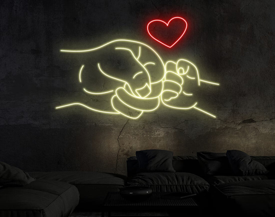 Father And Son Hand Neon Sign by manhattanneons.com - Celebrate the bond between father and son with this LED Neon Sign.